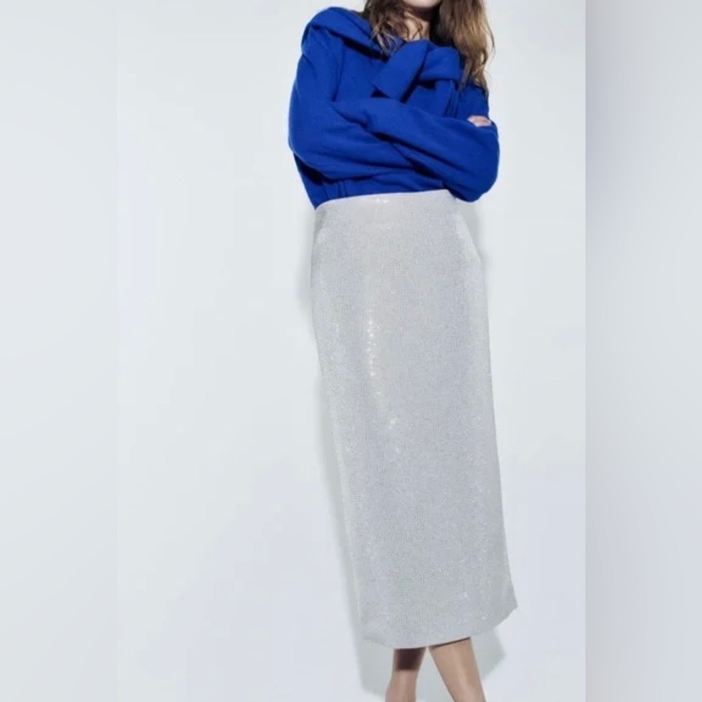 Zara Shiny Pencil Skirt ZW Collection - Picture 3 of 10